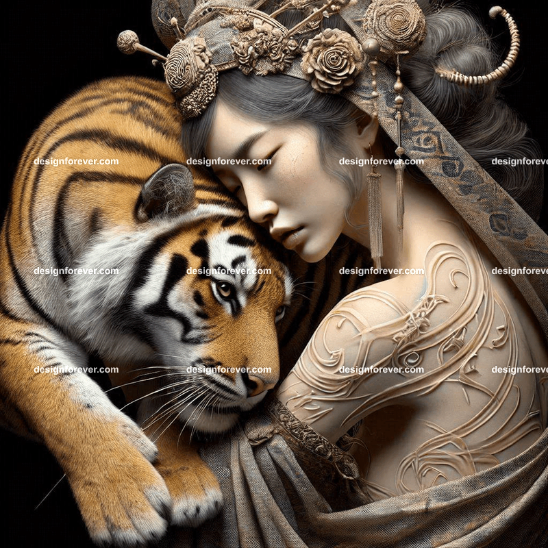 maiden warriors with their tigers