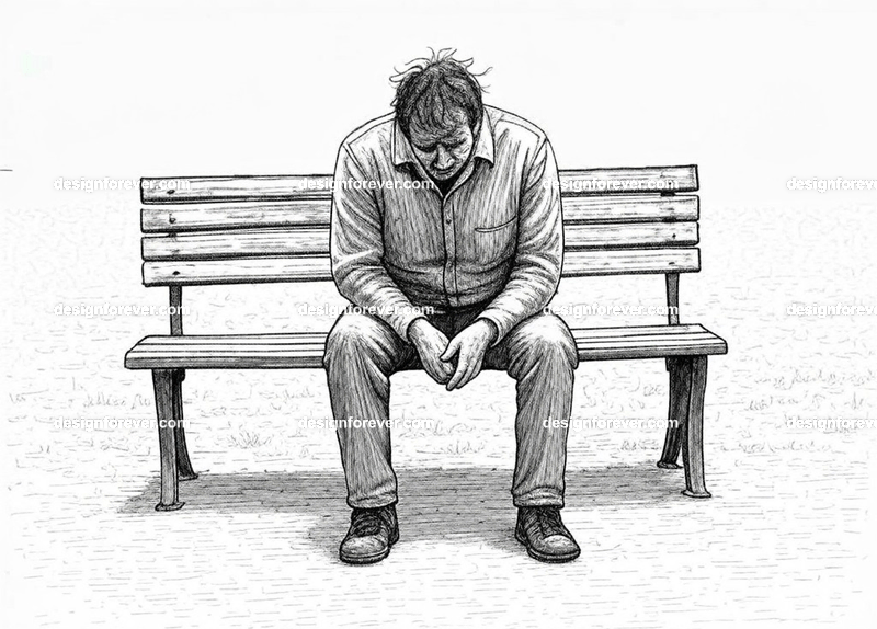 man in park in despair