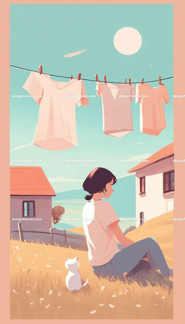 woman hanging clothes to dry