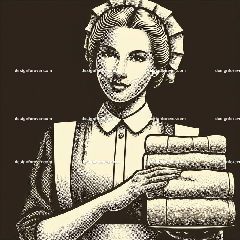 the hotel maid with towels