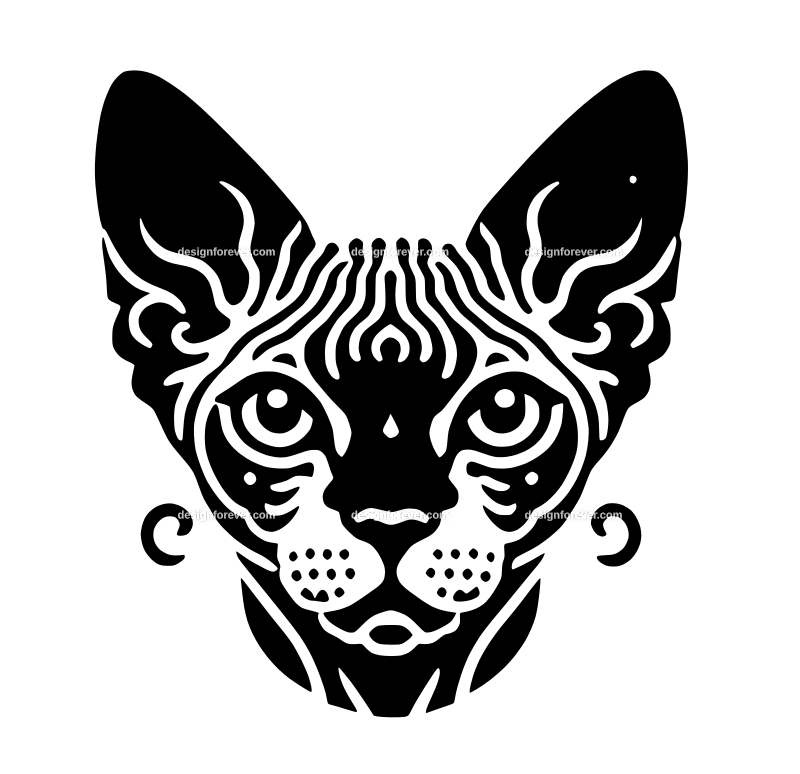 Devon Rex cat graphic logo