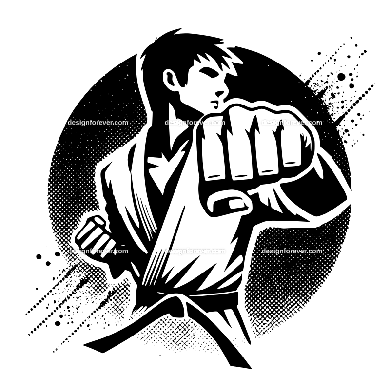 karate punch graphic logo