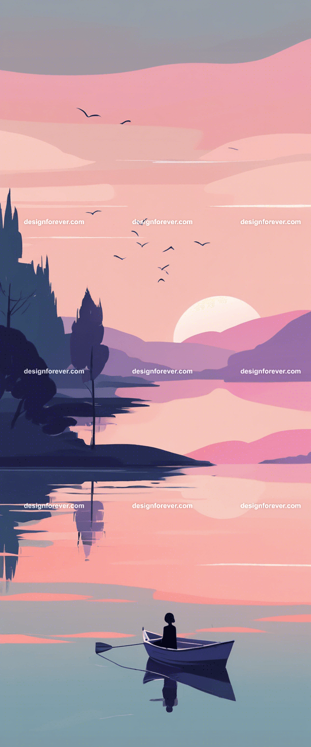 young woman on kayak on calm lake deep dark blue evening sky with stars