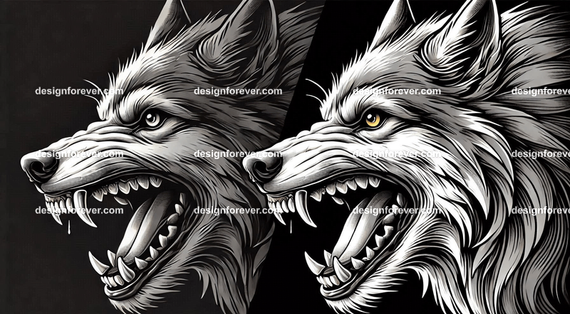 a wolf baring its teeth