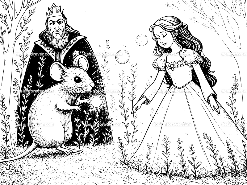 mouse with magic powers rescues princess from evil king