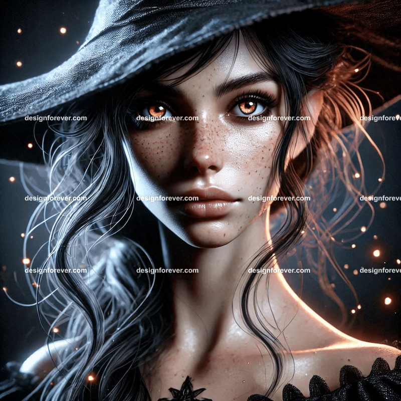 Young female sorcerer fantasy shot