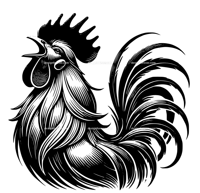a rooster crowing