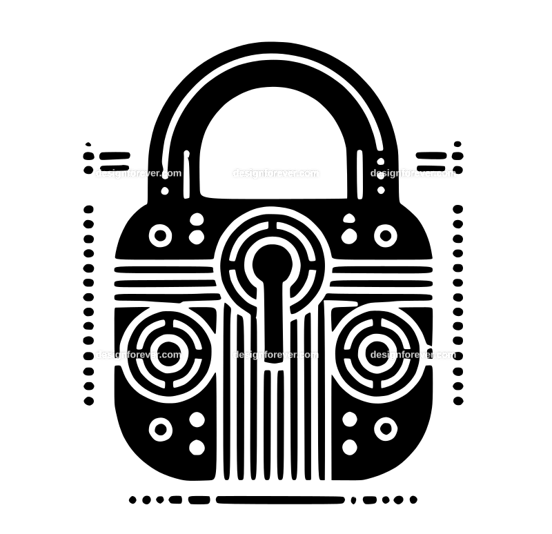 door lock graphic logo