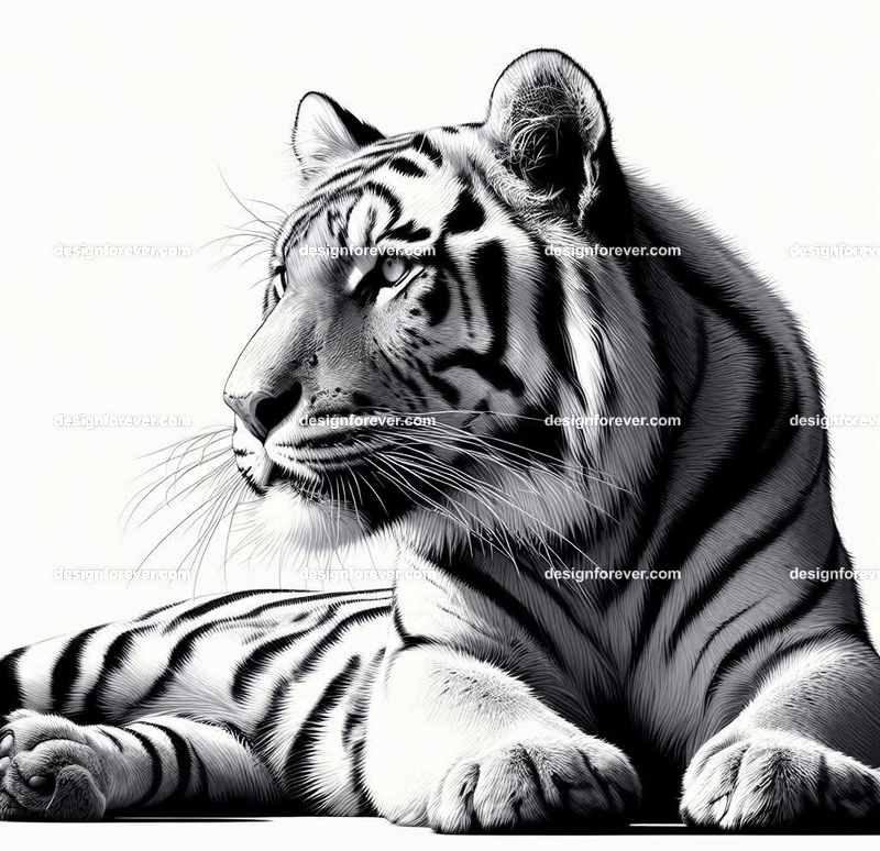 the tiger front facing