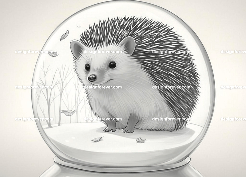 hedgehog crystal ball glass orb