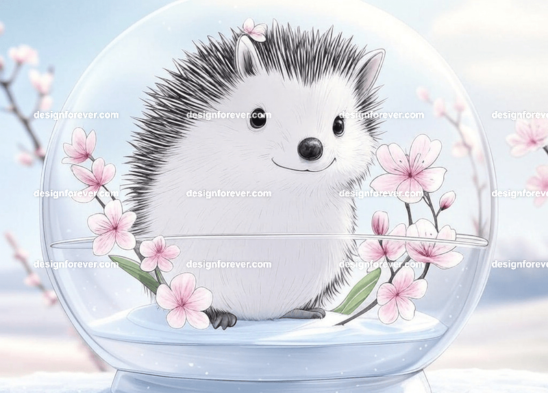 hedgehog crystal ball glass orb