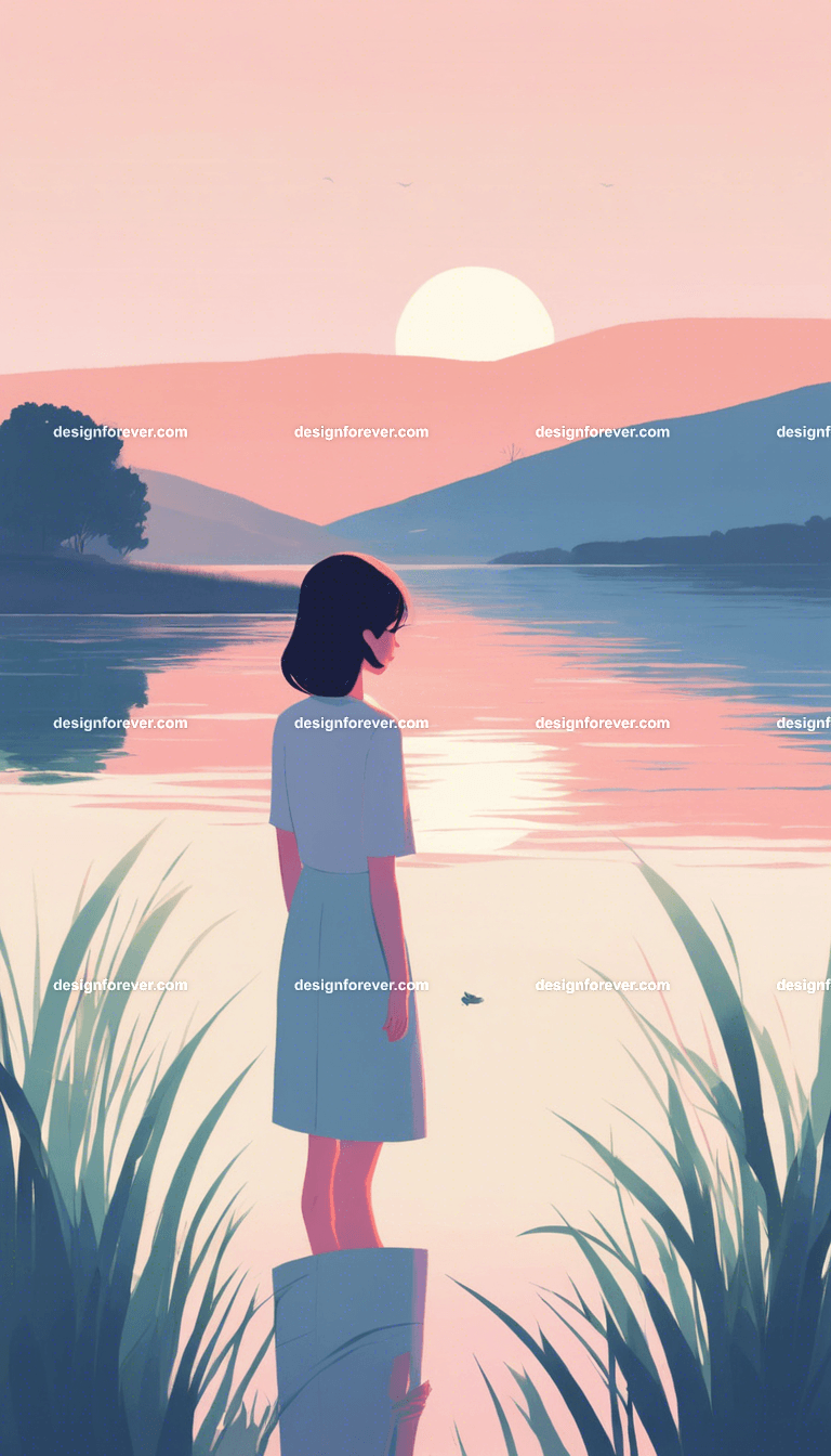 young woman in rural country