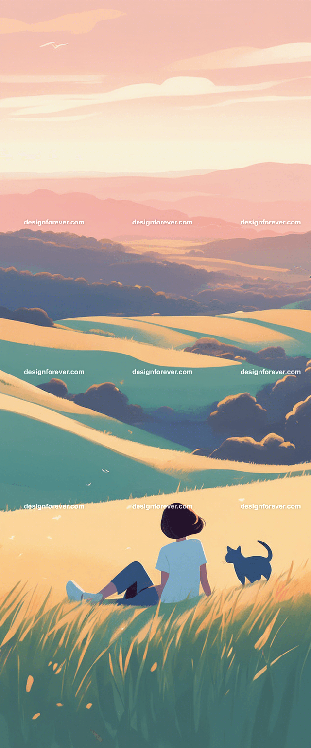 young woman with book lying on grass on hillside