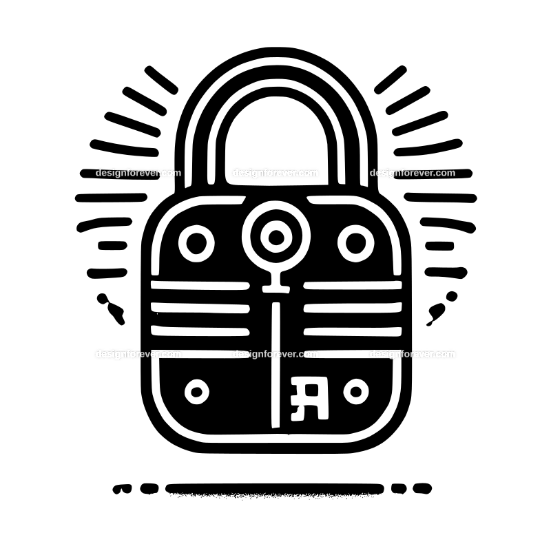 door lock graphic logo