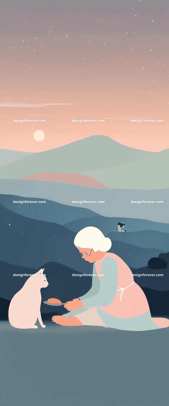 grandmother with child cooking in kitchen evening time with dark sky