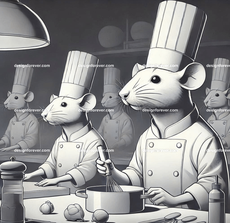 Anthropomorphs rat chefs