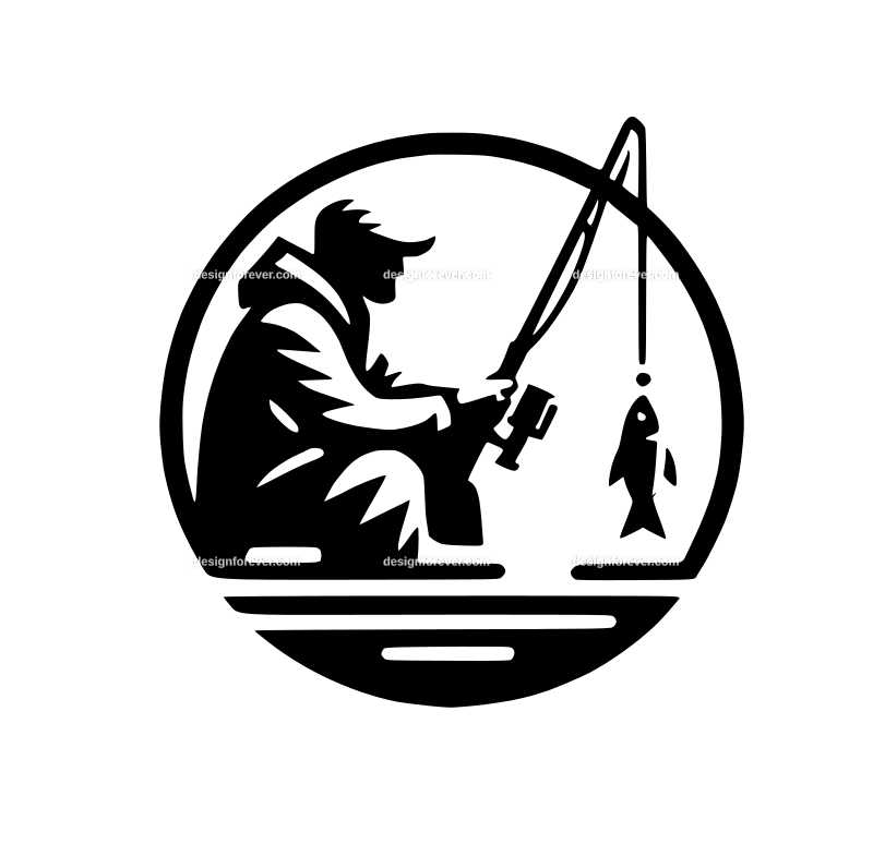 the quiet fisherman graphic logo