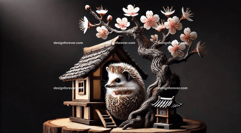 mouse within a tree in a small house