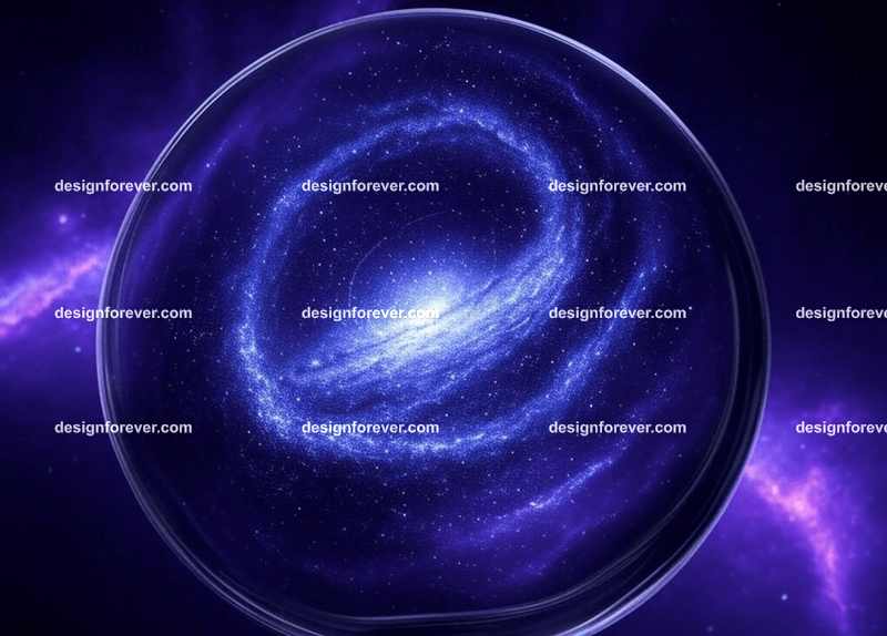 a galaxy inside crystal ball