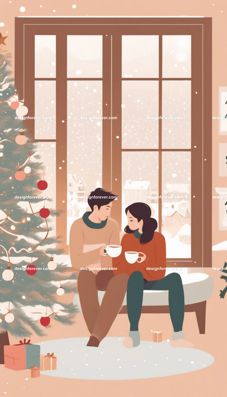 a couple wife husband girlfriend boyfriend celebrating new years xmas christmas holiday