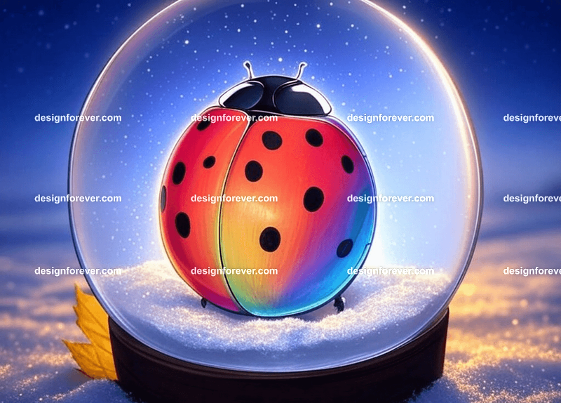 /imagine lady bug in a crystal ball