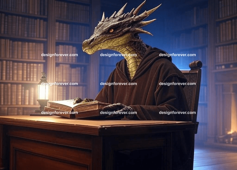 Wyvern in scholar’s robes
