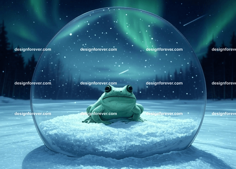 frog in crystal ball glass orb