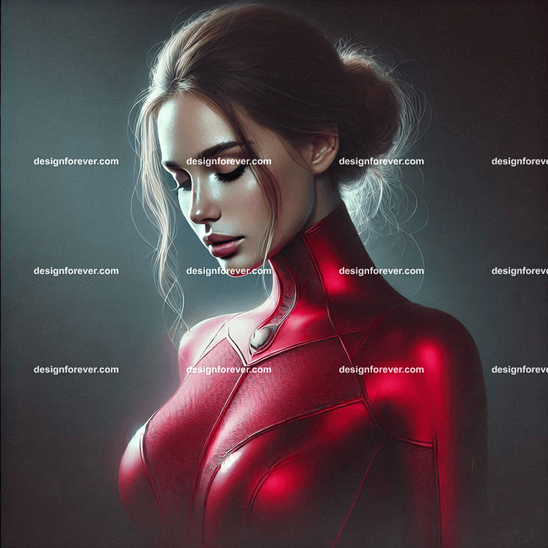 woman in red lycra mobile suit