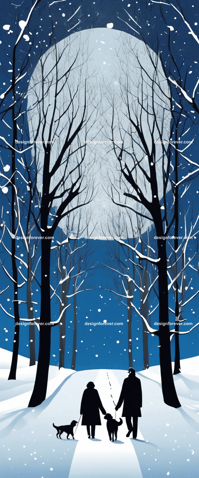 a couple walking dog evening