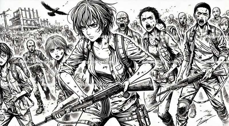 after the apocalypse people searching for survivors and attacked by zombies