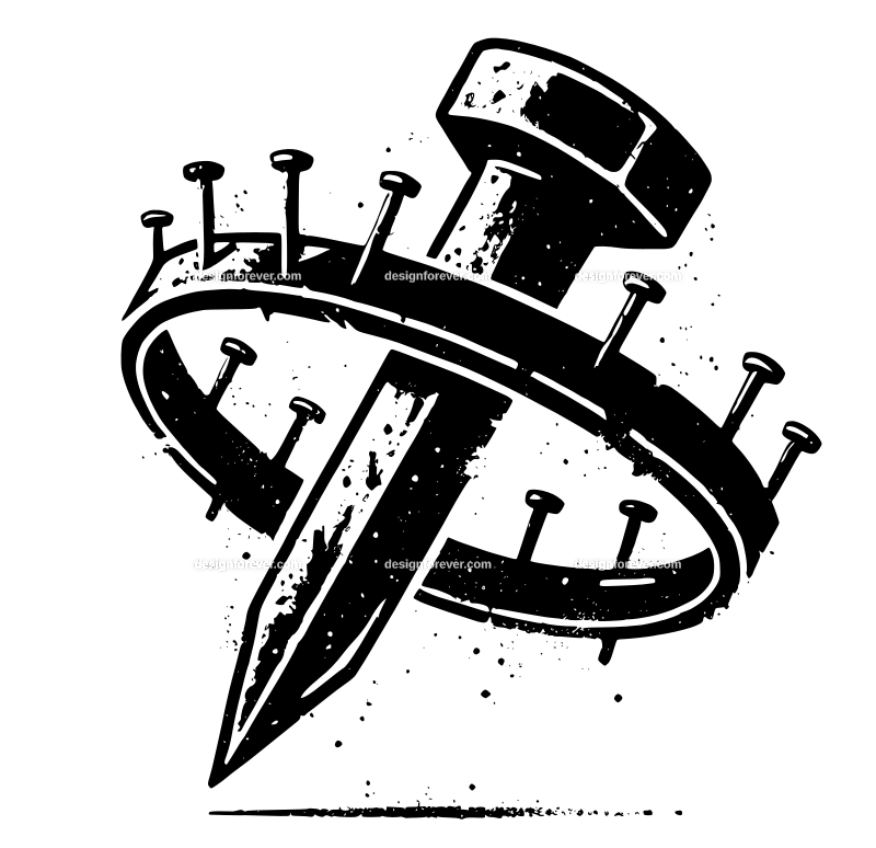 the rusty nail graphic logo