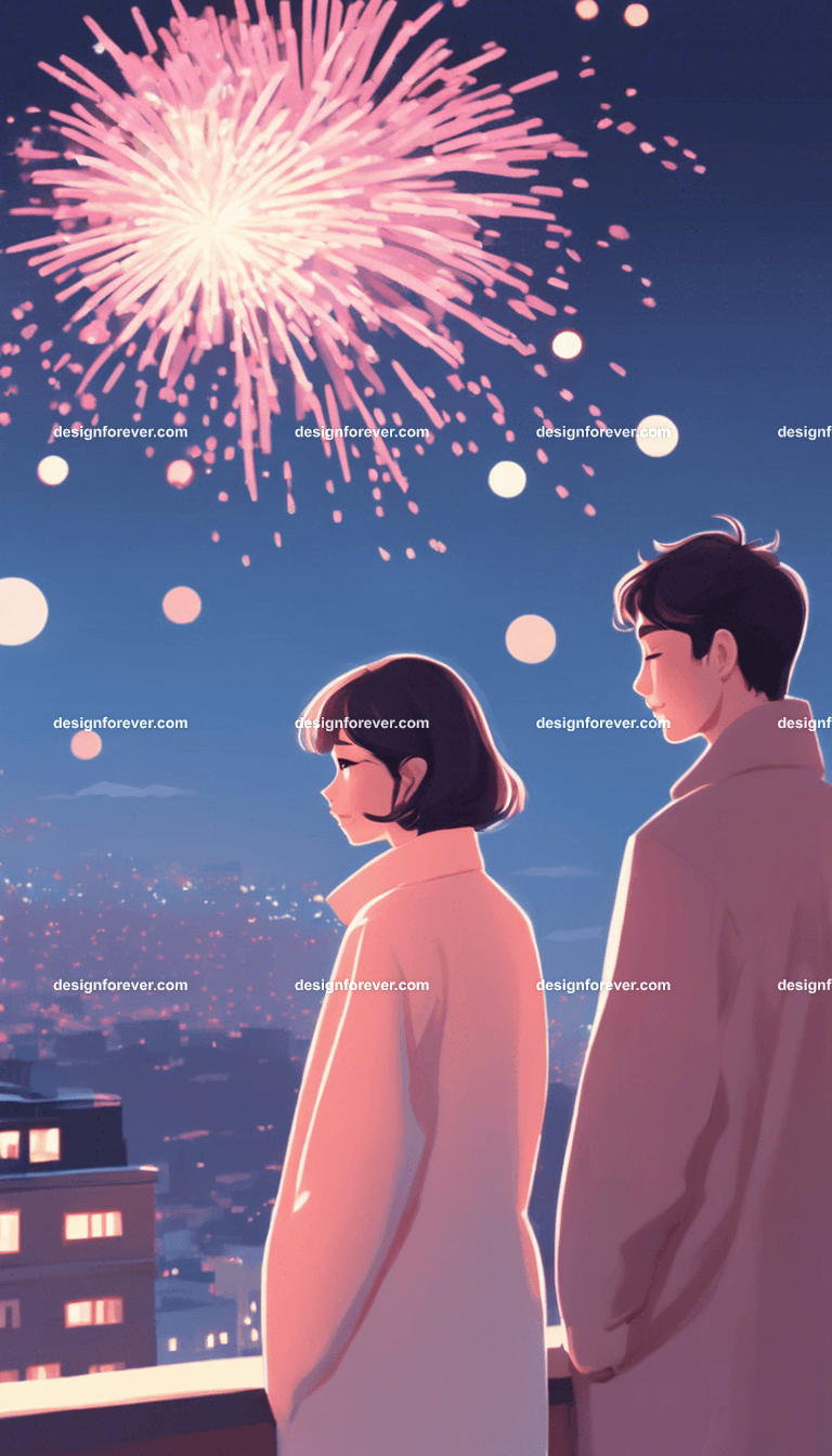 a couple wife husband girlfriend boyfriend celebrating new years xmas christmas holiday