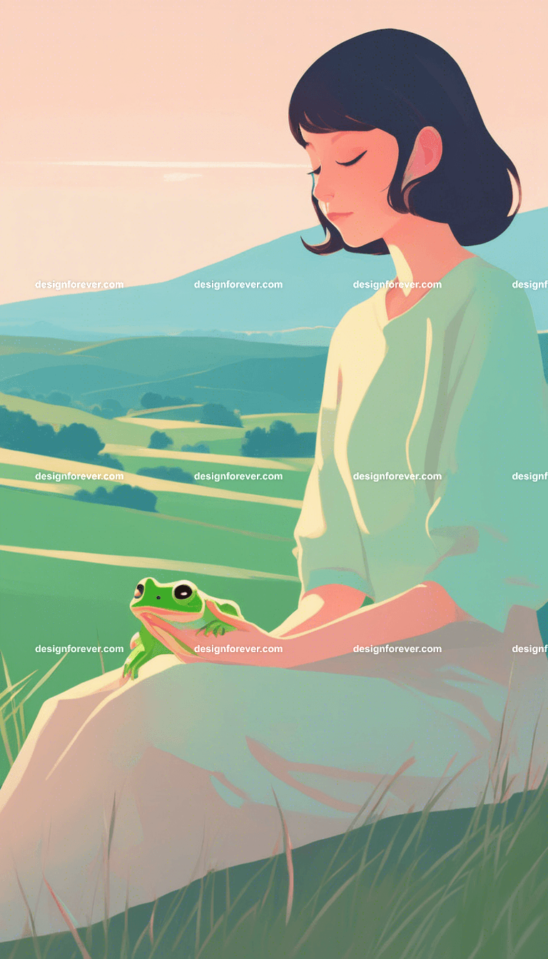 young woman cooking pork