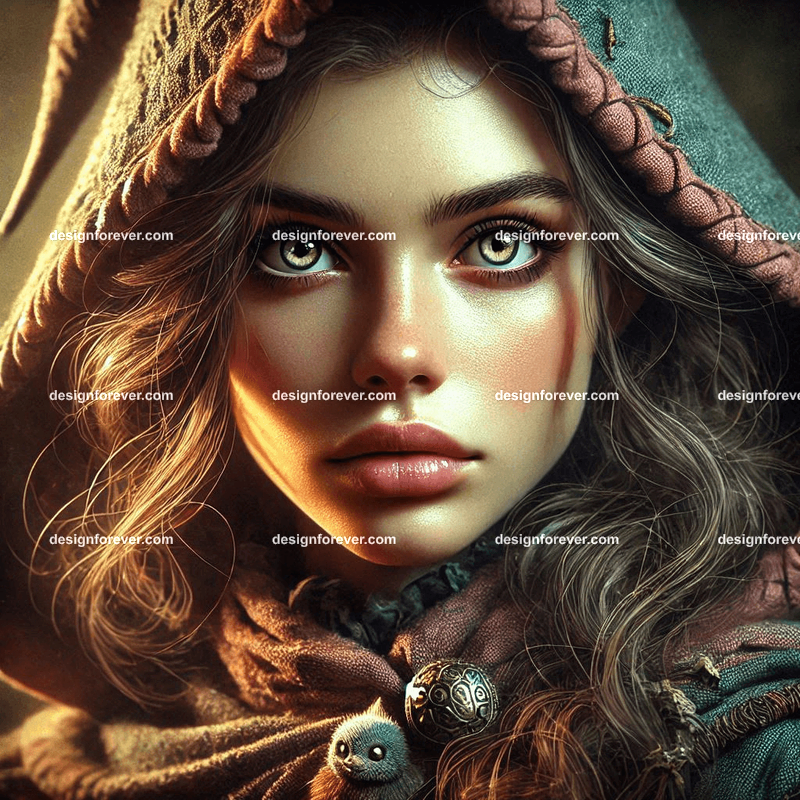 Young female sorcerer fantasy shot