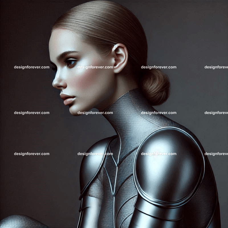 woman in matt silver lycra armored suit
