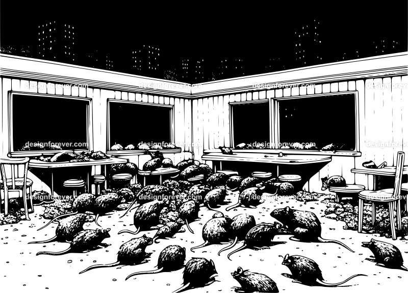 the city diner overrun with rats everywhere