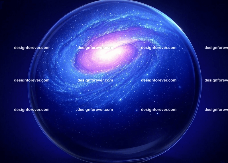 a galaxy inside crystal ball