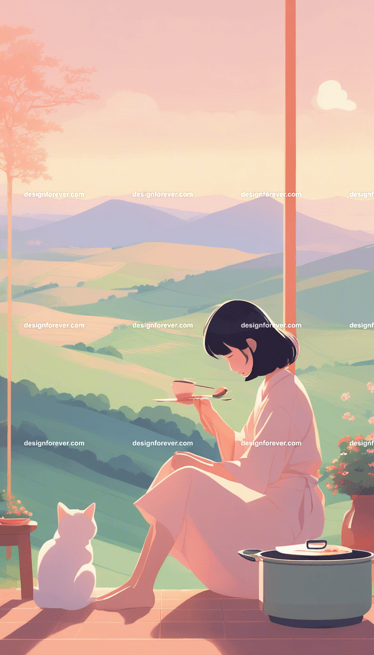 woman enjoying countryside