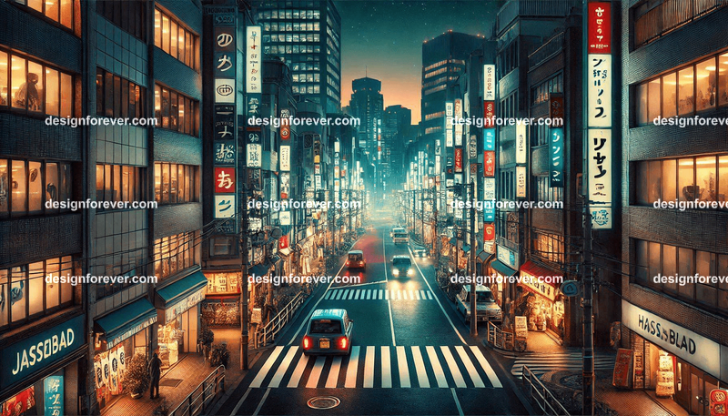 streets of tokyo from manga at night