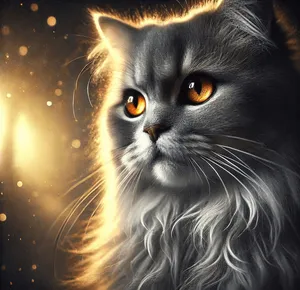 a cat with golden eyes