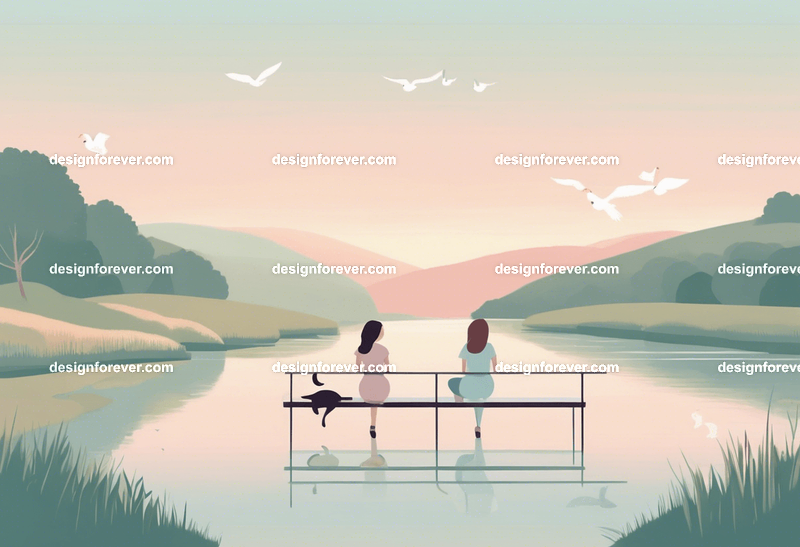 teen girl with a girl friend on bridge