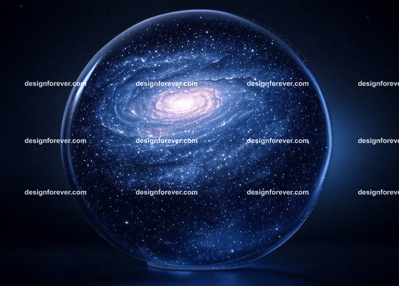 a galaxy inside crystal ball