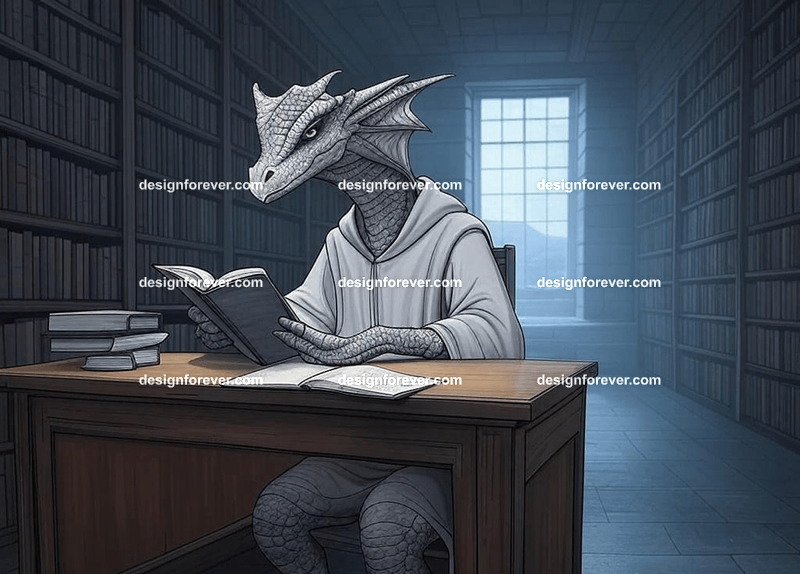 Wyvern in scholar’s robes