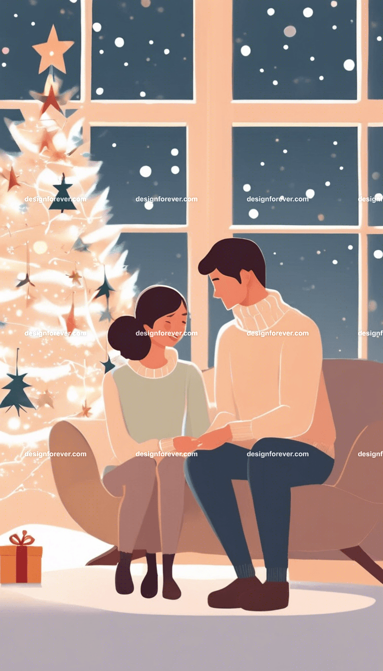 a couple wife husband girlfriend boyfriend celebrating new years xmas christmas holiday