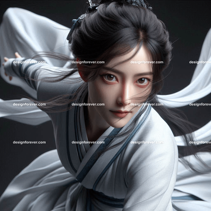 wuxia female in wuxia clothing