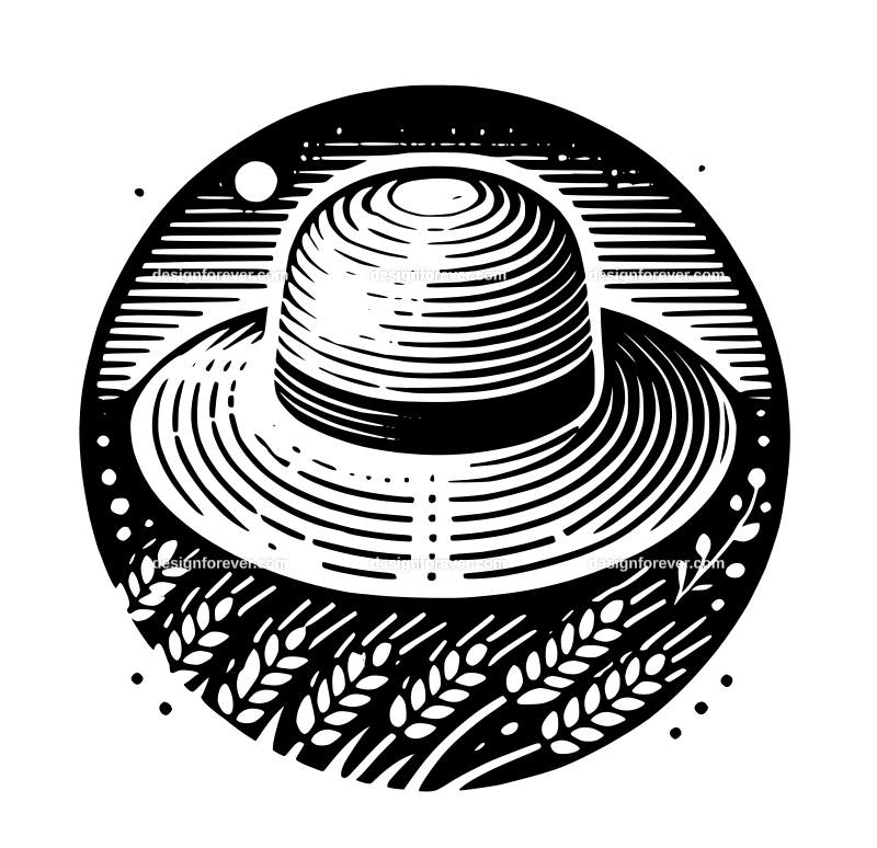 straw hat graphic logo