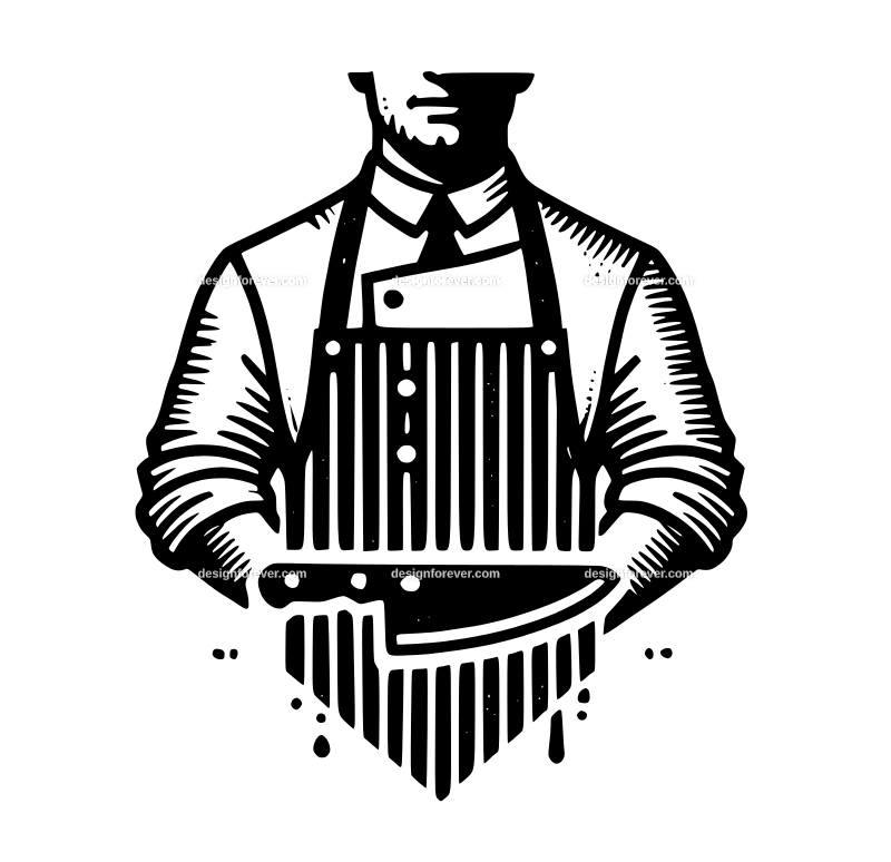 the butcher's apron graphic logo