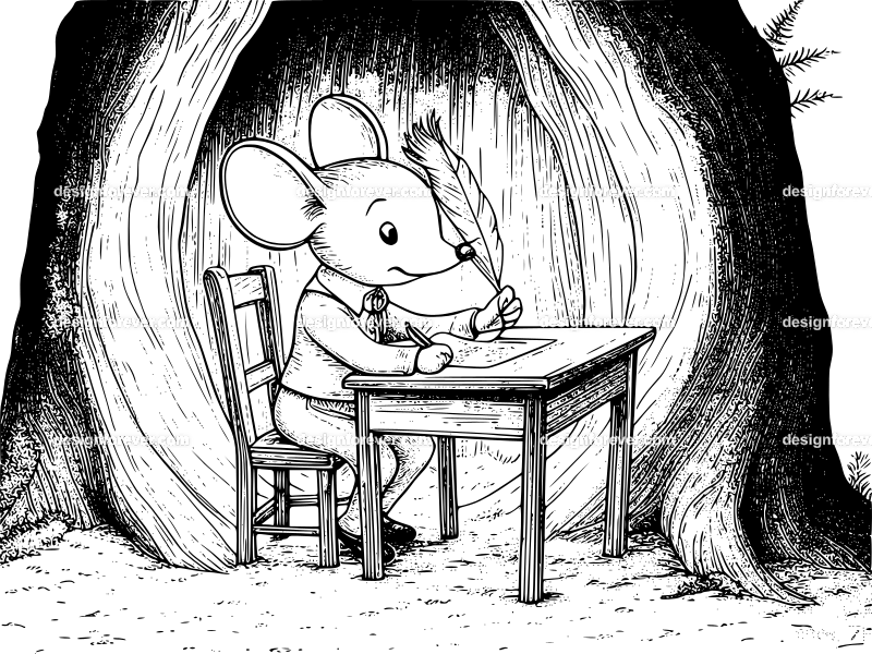 mr mouse writing letter