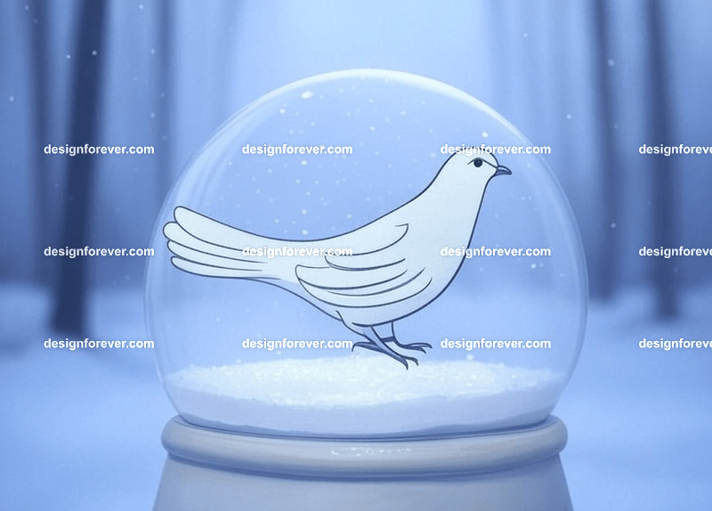dove in crystal ball glass orb