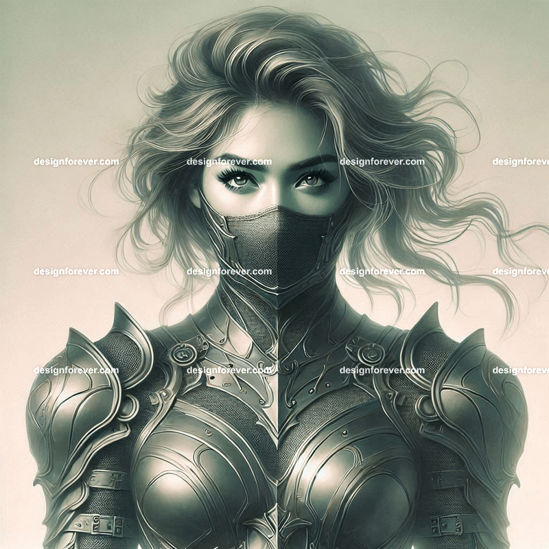 fierce woman in body suit armor